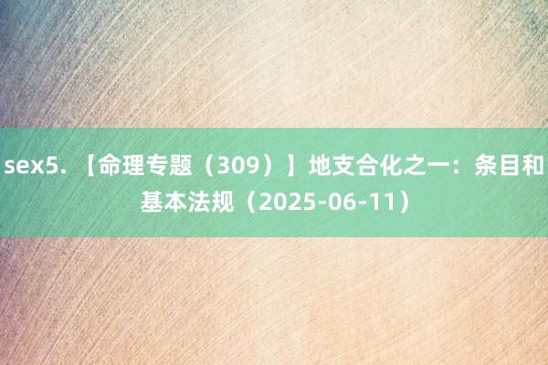 sex5. 【命理专题（309）】地支合化之一：条目和基本法规（2025-06-11）